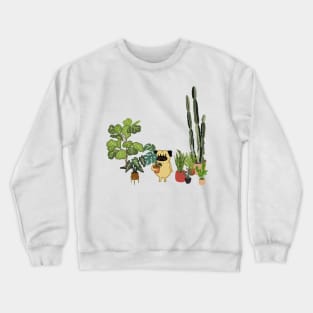 Pug and Plants Crewneck Sweatshirt